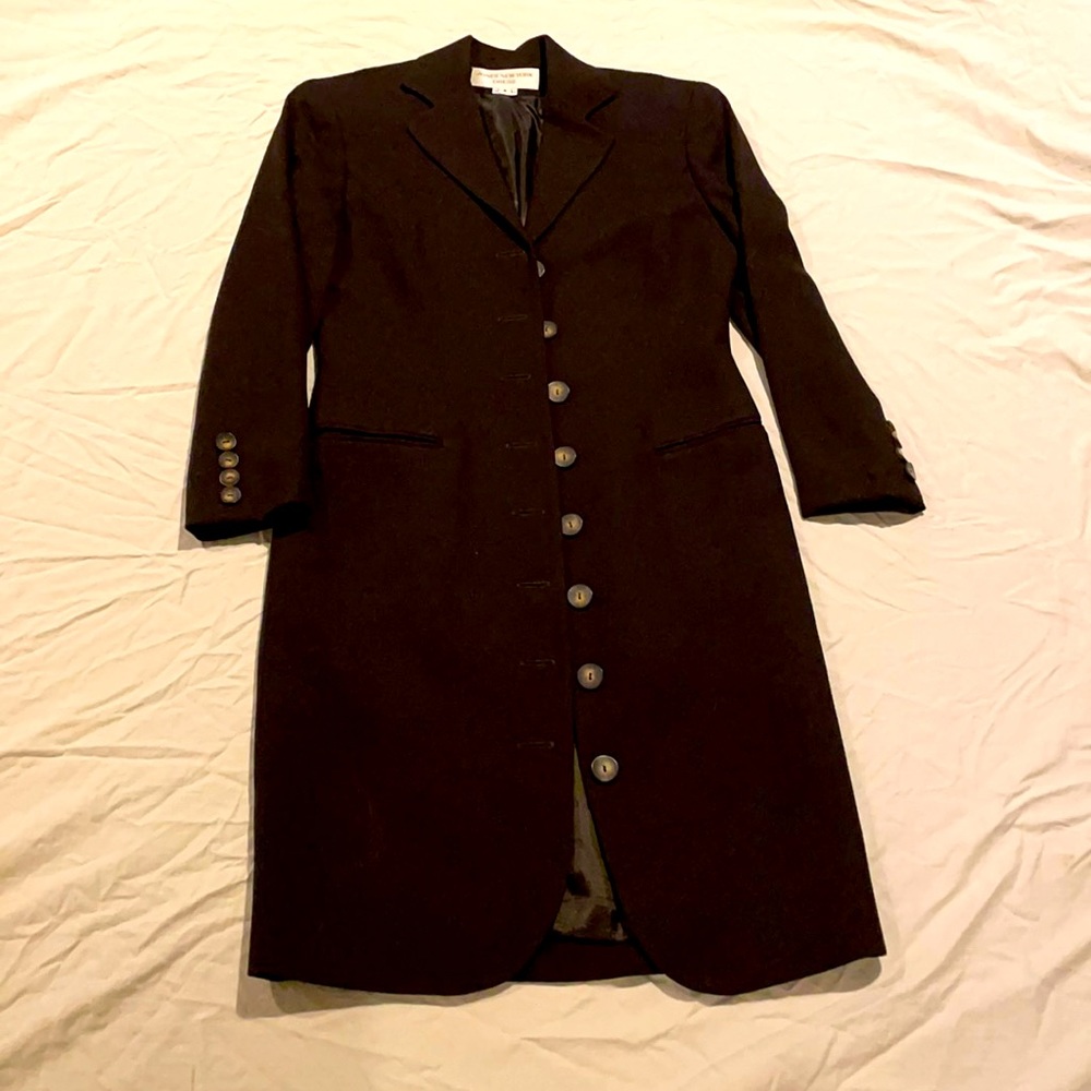 Wool crepe coat dress lined